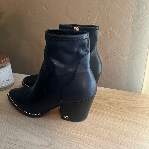 Black Coach Pell Booties with Gold Detailing - Picture 10 of 10